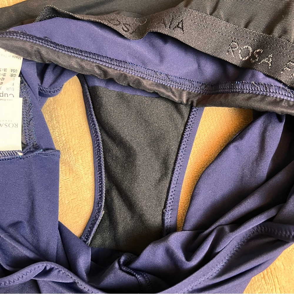 ANITA NWOT 'Svea' Square Neck Navy Blue Striped One Piece Swimsuit - Size 34C - Picture 8 of 15